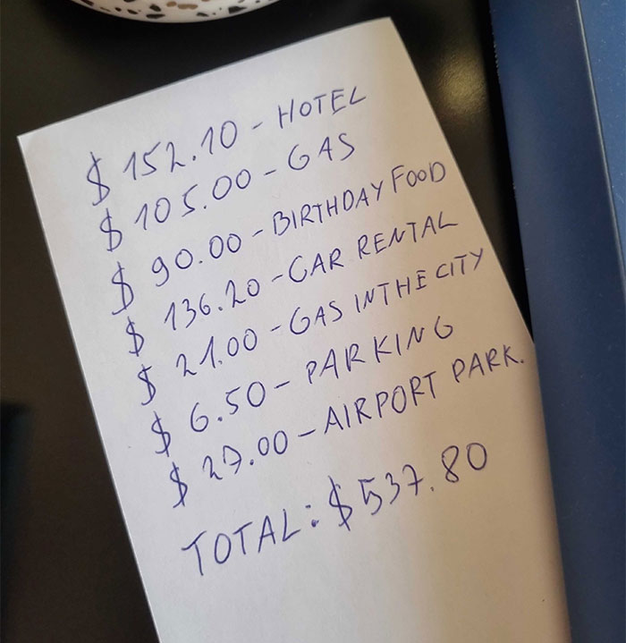 Woman Shocked To Get A List Of Everything She Owes Her Friend After Visiting