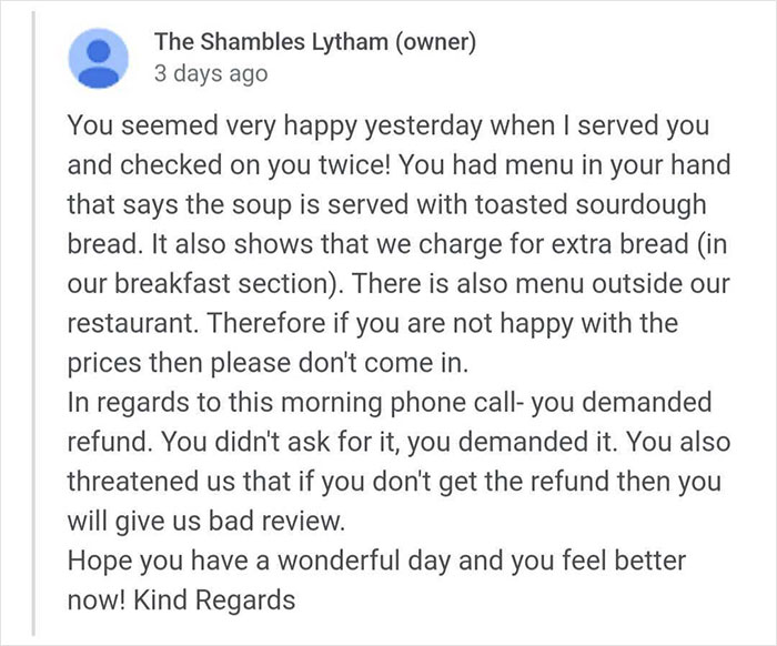 Customer Leaves A Bad Review For Cafe, Its Owner Replies, Revealing The Reality Behind It