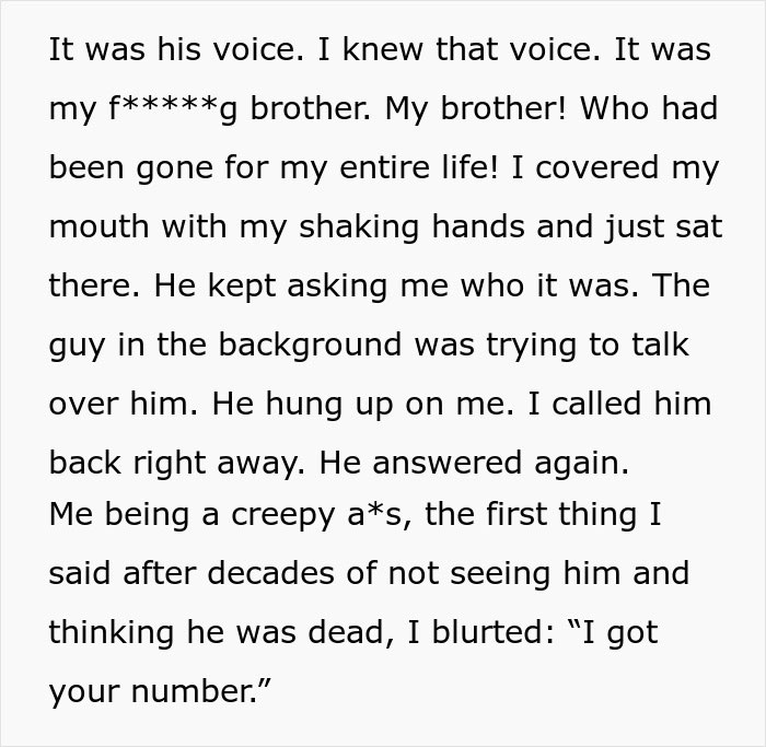 Man Finds Out His Parents Have Been Lying About His 'Missing' Brother For Years Man Finds Out His Parents Have Been Lying About His 'Missing' Brother For Years