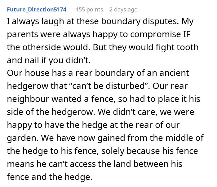 Person Maliciously Complies With Entitled Neighbor’s Demands, Ends Up With More Land Person Maliciously Complies With Entitled Neighbor’s Demands, Ends Up With More Land