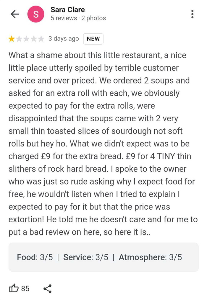 Customer Leaves A Bad Review For Cafe, Its Owner Replies, Revealing The Reality Behind It