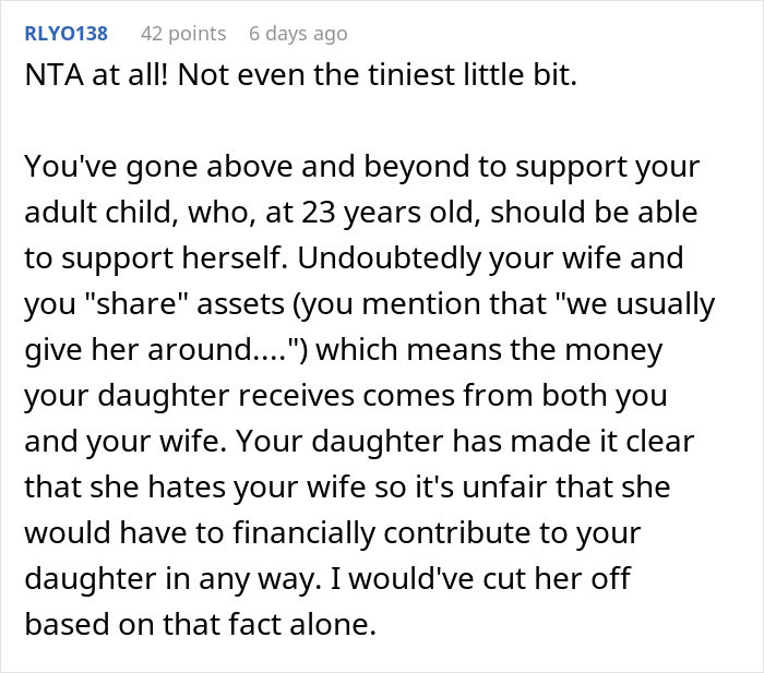 &ldquo;Would I Be The Jerk For Financially Cutting Off My Daughter?&rdquo;
