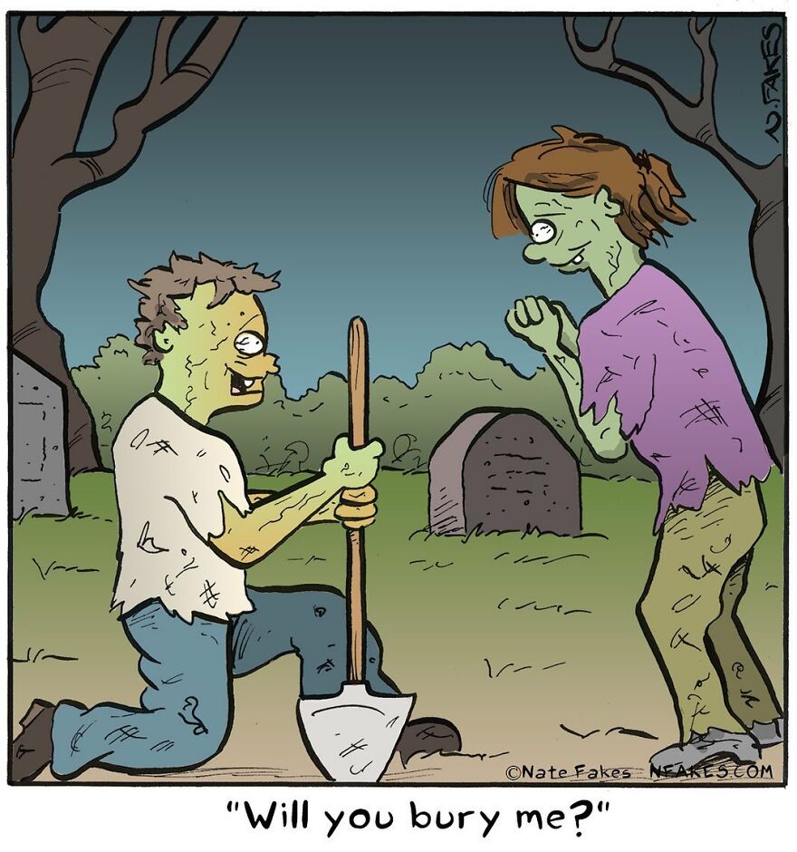 This Artist Can Tell A Joke In A Single Panel, Here Are His Best Works About Halloween (55 Pics)