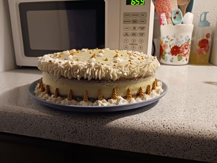 Unicorn Butter Golden Cake With Lemon Frosting And Buttercream Trimming Made For My Mother On Mother's Day