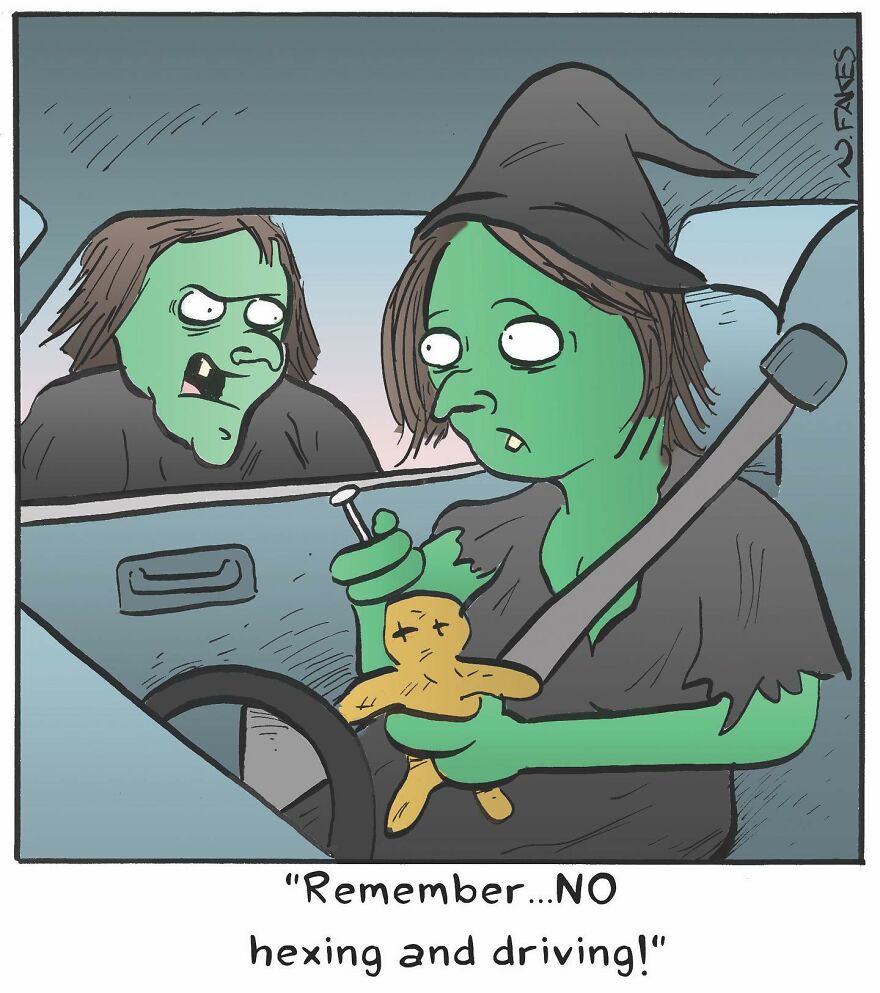 This Artist Can Tell A Joke In A Single Panel, Here Are His Best Works About Halloween (55 Pics)