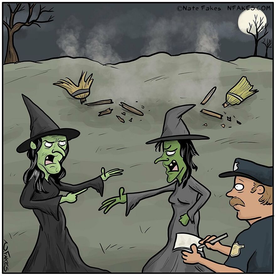 This Artist Can Tell A Joke In A Single Panel, Here Are His Best Works About Halloween (55 Pics)