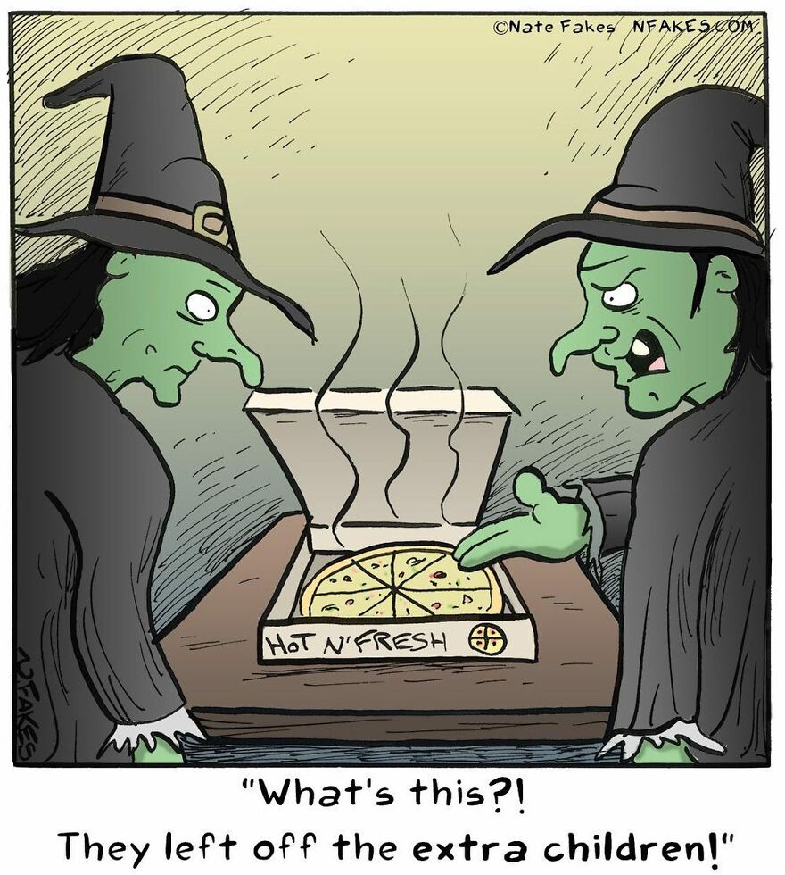 This Artist Can Tell A Joke In A Single Panel, Here Are His Best Works About Halloween (55 Pics)