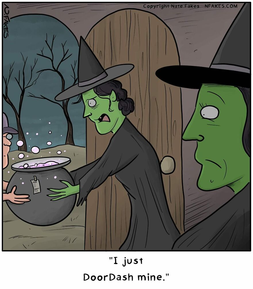 This Artist Can Tell A Joke In A Single Panel, Here Are His Best Works About Halloween (55 Pics)