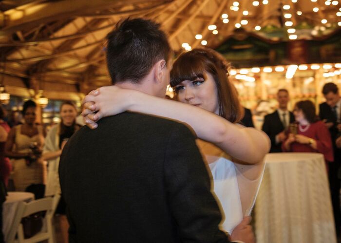 A Photograph Of Newly Weds Dancing