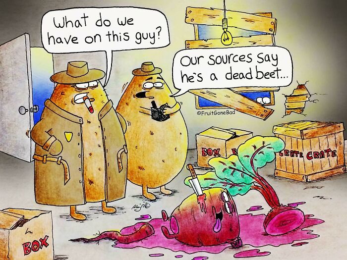41 New Times NY Cartoonist Captures Dark Humor In One-Panel Food Comics