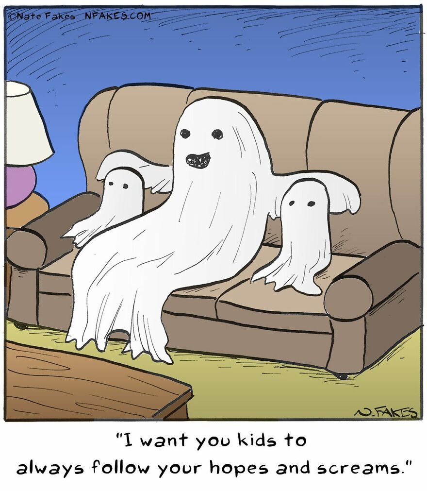 This Artist Can Tell A Joke In A Single Panel, Here Are His Best Works About Halloween (55 Pics)