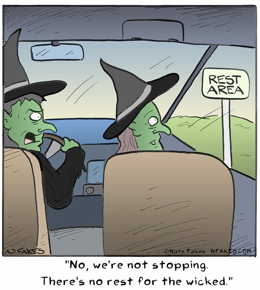 This Artist Can Tell A Joke In A Single Panel, Here Are His Best Works About Halloween (55 Pics)