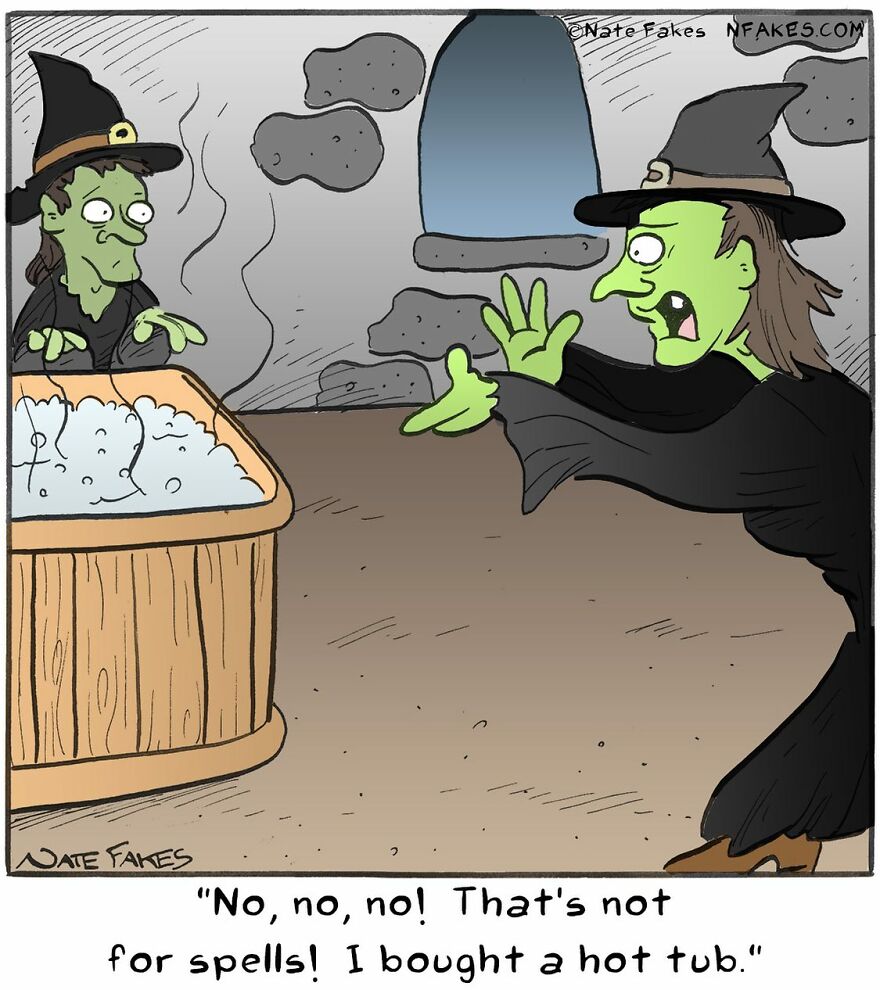 This Artist Can Tell A Joke In A Single Panel, Here Are His Best Works About Halloween (55 Pics)