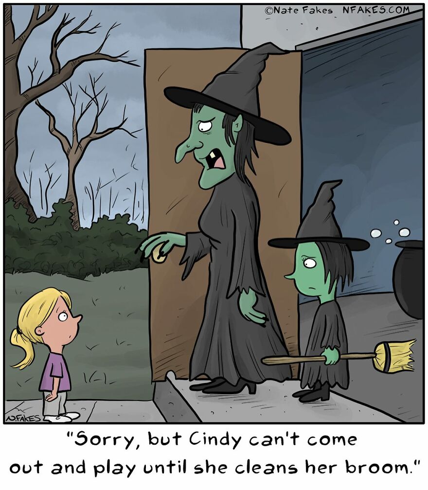 This Artist Can Tell A Joke In A Single Panel, Here Are His Best Works About Halloween (55 Pics)