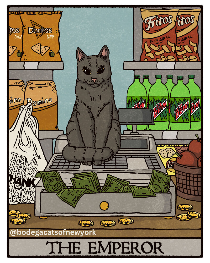 Check Out The First 7 Cards From The Upcoming Bodega Cats Tarot Deck
