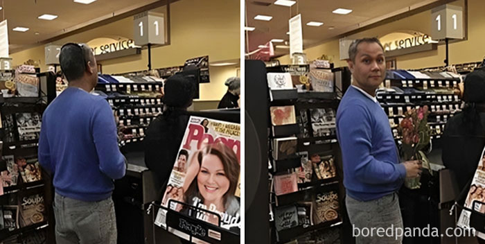 My Mom And I Went To Safeway To Get Some Groceries And We Ran Into My Dad Buying Flowers For Her 