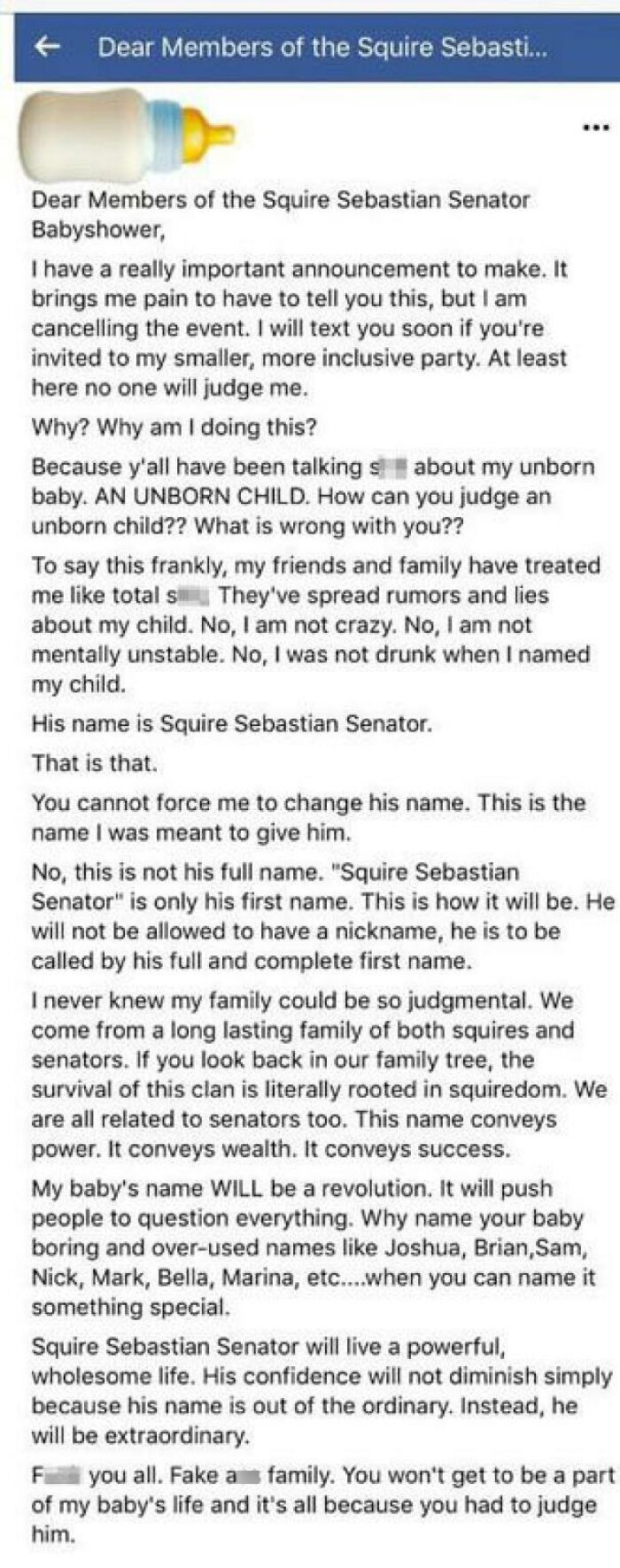 Squire. Sebastian. Senator