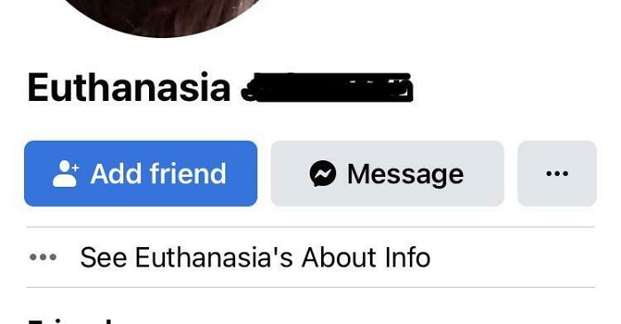 Profile page showing an unusual name choice, illustrating a painfully bad baby name decision.