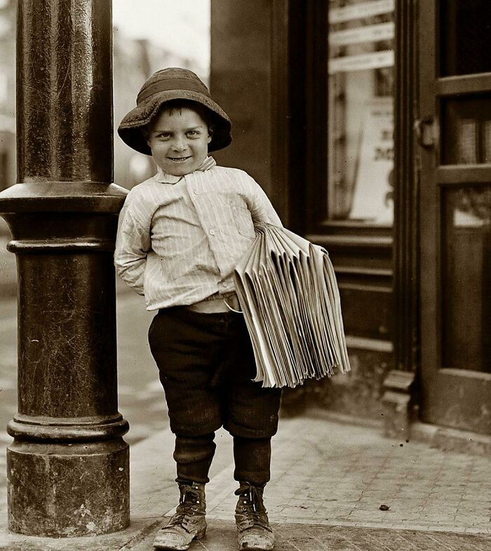 6 Year Old Paperboy, 1910