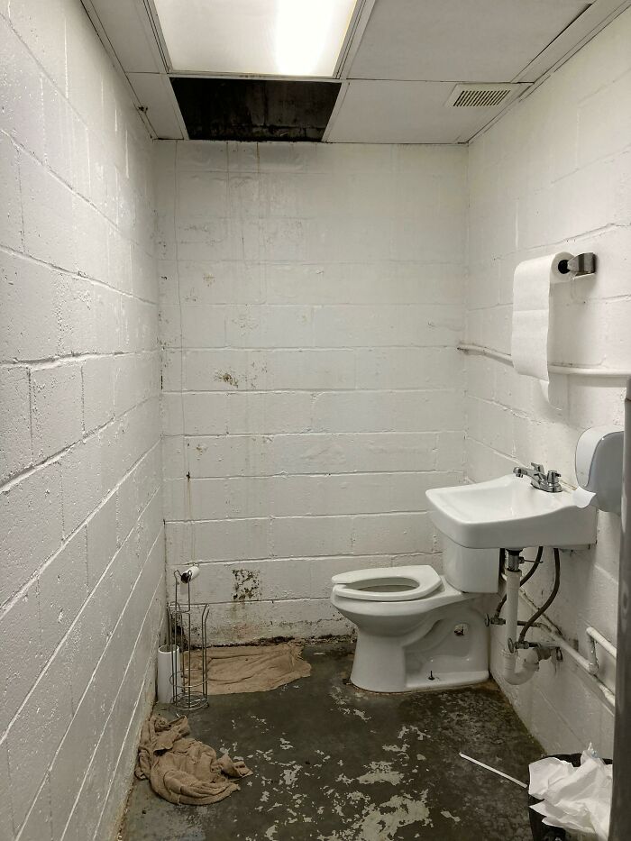 The Staff Bathroom At My Job (Dog Daycare) Where Customers Spend 50 Dollars A Night To Board Their Dogs