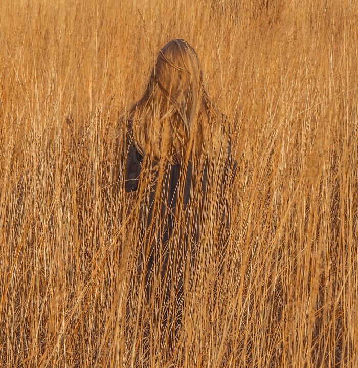 The Way Her Hair Blends In With The Grass