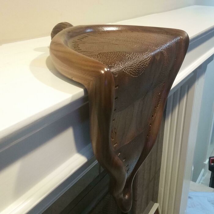 I Am Newbie To Just About Everything With That Being Reddit, "Art", Carving, And Just Life In General😝. Here Is The Latest Piece I've Made... It Is Inspired By Salvador Dali's "Persistence Of Memory"