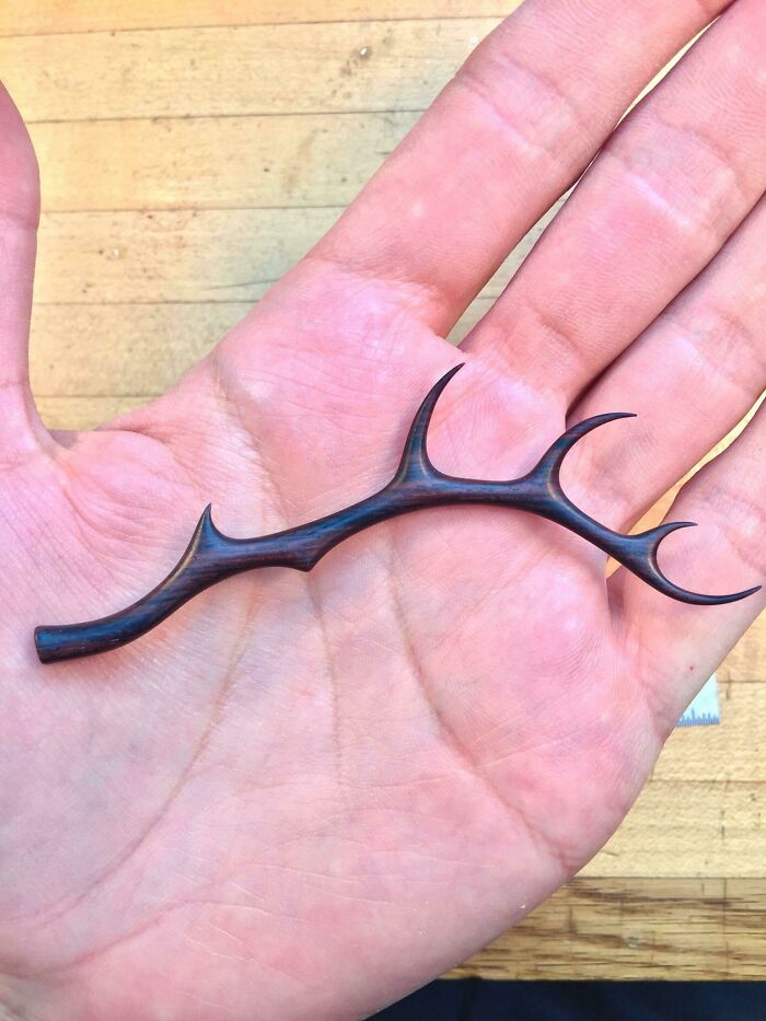 Carved This Miniature Antler Out Of Rosewood