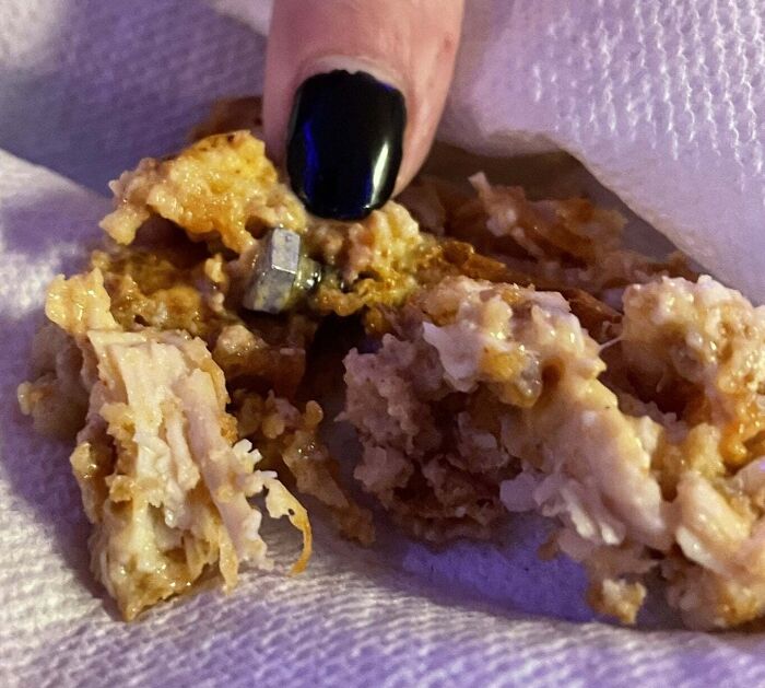 Ordered A Chicken Sandwich The Other Night And Cracked My Tooth On A Metal Screw Embedded In The Chicken