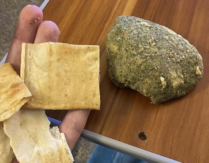 I Wondered Why My Chips Had No Flavor. All The Seasonings Were Clumped Together In The Shape Of A Rock