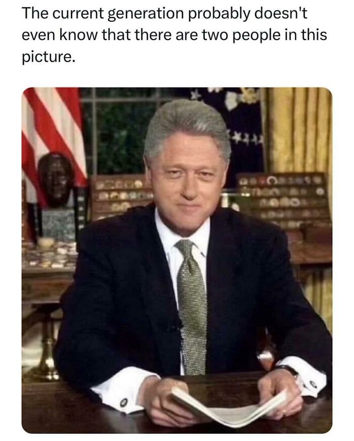 Person holding a document in an office, humorous text about generational knowledge in aging.