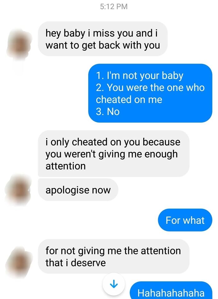 My Ex Cheated On Me And She Has The Audacity To Say I Should Apologize That I Didn't Give Her Enough Attention