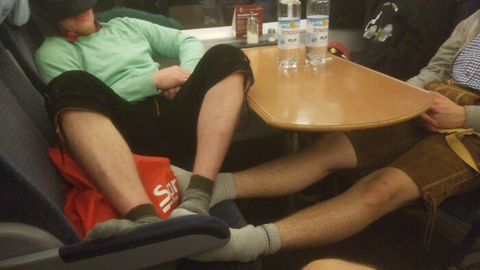 Taking Up Multiple Seats On A Full Train