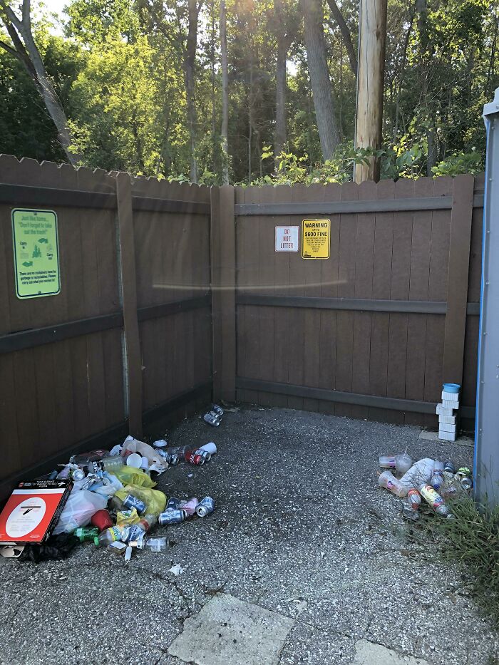 All This Litter Next To Three Anti Littering Signs