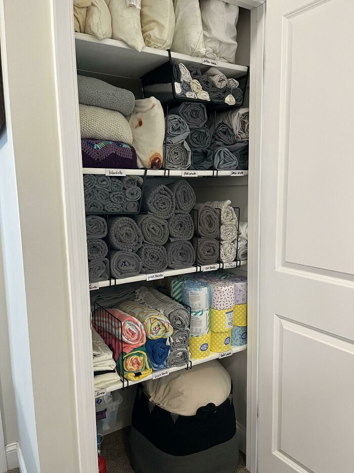 Practical Linen Closet Organization