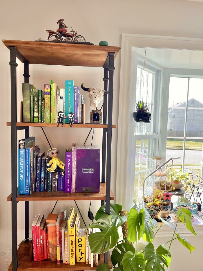 I Found Organizing My Books By Color Was Not Only More Aesthetically Pleasing, It Also Made It Easier (For Me) To Find Things. It Likely Only Works For Smaller Collections Though. I Love The Rainbow Look It Gives My Office