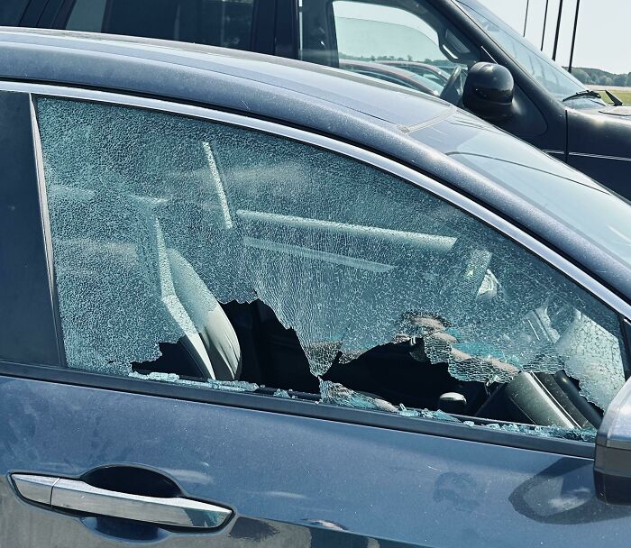 When The Mowing Guy At Work Shatters The Window Of Your New Car And Doesn’t Tell Anybody