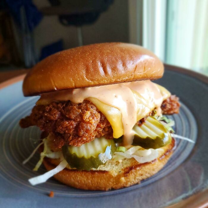 I Spent Five Years Today On Reddit And Have Missed Every Cake Day. I Finally Managed To Catch This One, And Decided To Celebrate With A Fried Chicken Sandwich!