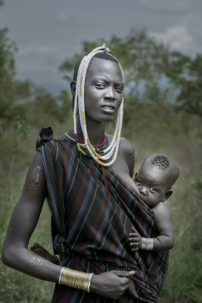 Mother And Child By François Pache, Omo Valley, Ethiopia