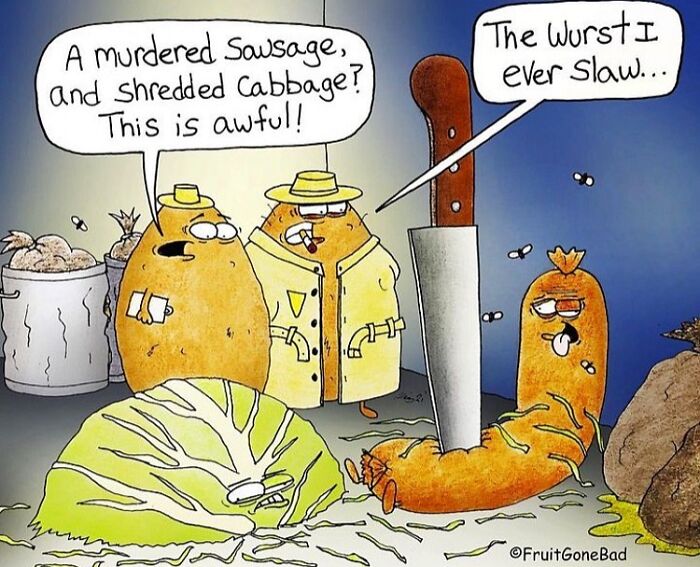 41 New Times NY Cartoonist Captures Dark Humor In One-Panel Food Comics