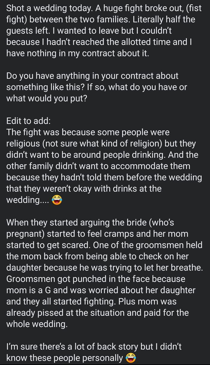 Poor Photographer.. That Said I'd Be Interested To See The Pictures That They Had To Capture While This All Went Down