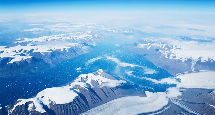 For A 15-Minute Period During My Flight Back To Canada Yesterday, There Were No Clouds Blocking The View Over Greenland's Glaciers And Icebergs 