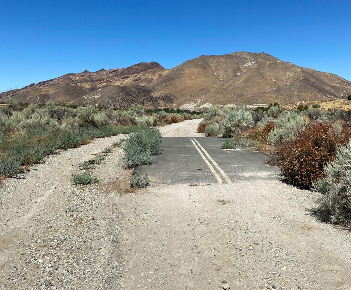 Random Piece Of Street In The Middle Of The Desert