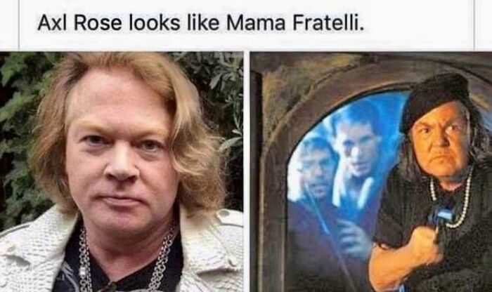 Comparative photo humorously depicting aging unexpectedly, featuring two side-by-side celebrity references.