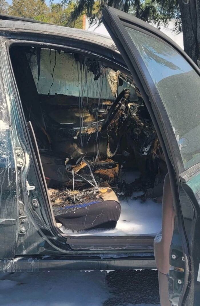 Coworker's Car Caught On Fire While He Was Working