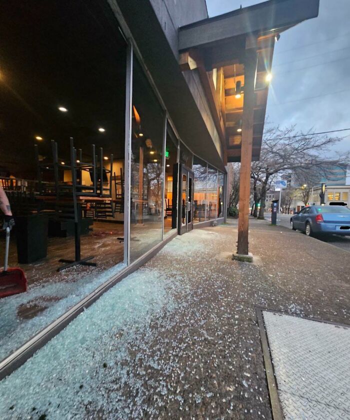 The Restaurant I Work At Occasionally Hosts A Drag Brunch. This Past Week We’ve Been Receiving Calls Threatening To Protest Against An Upcoming Brunch. This Vandalism Happened Overnight 