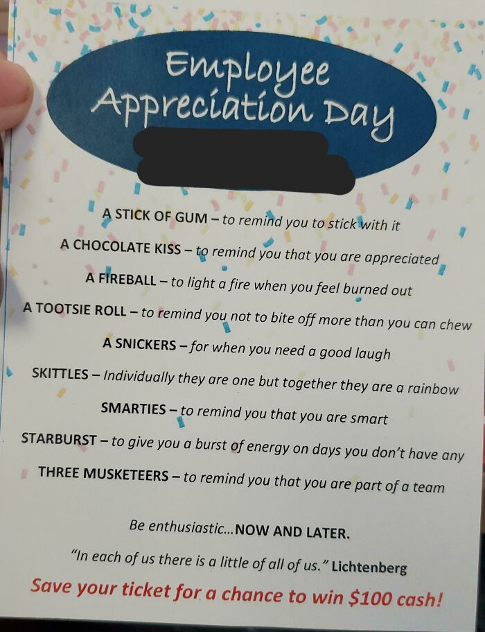 My Bag Of Candy For "Employee Appreciation Day". The Cringiest Stuff I've Ever Seen