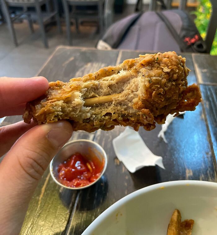 My Vegan Chicken Wing Had A Wooden Bone In It