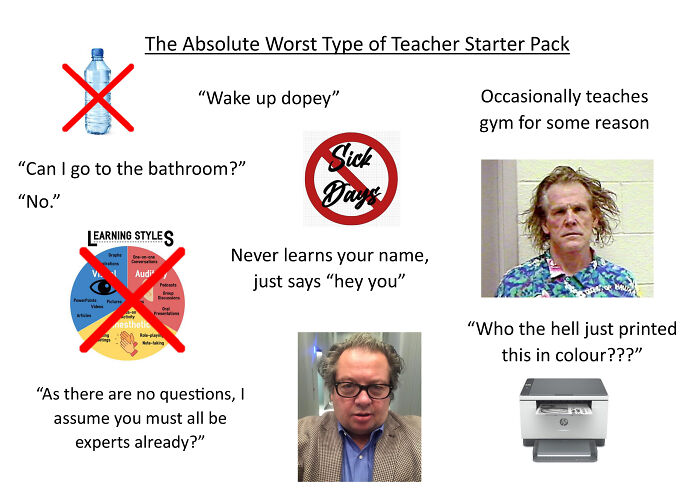 The Absolute Worst Type Of Teacher Starter Pack