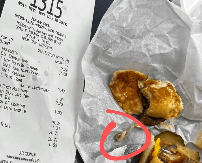 I Bit Into McDonald's Sandwich And I Have Someone's Tooth In There! I Am Mad