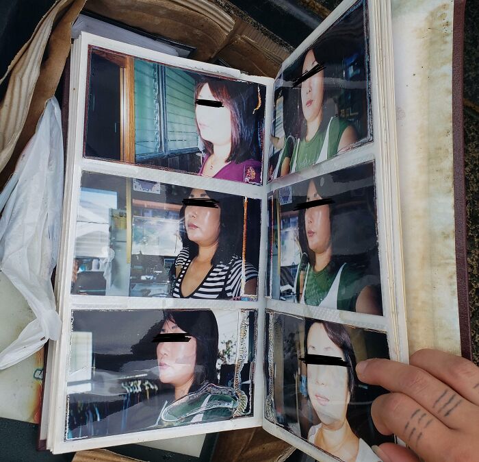 While On A Morning Walk, I Saw A Rain-Soaked Photo Album In A Box On The Side Of The Road. Curiosity Got The Better Of Me And I Opened It